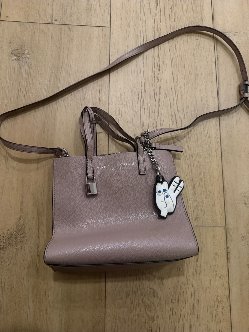 Marc Jacobs Dusty Rose Pebbled Leather Convertible Crossbody Tote